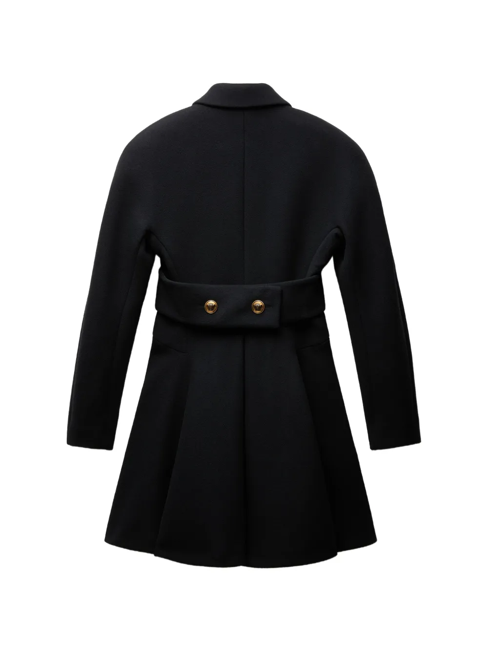 Versace Wool Coat In Black