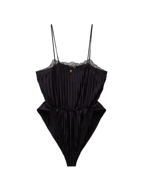 Versace lace-trim jacquard silk body