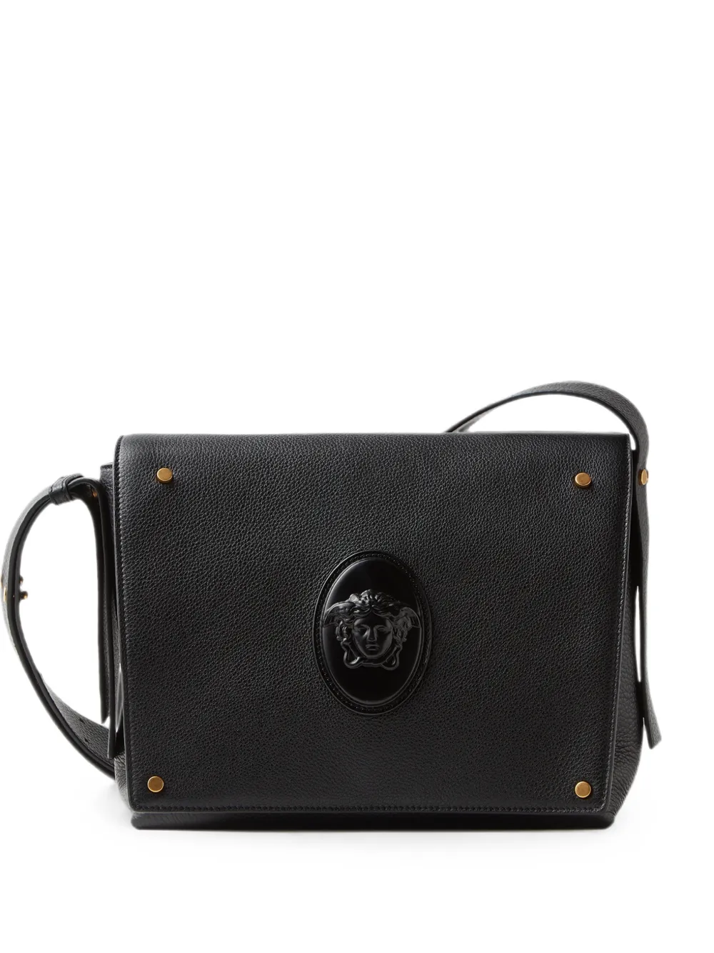 Versace Lou small leather messenger bag - Nero