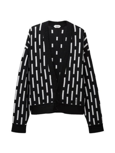 Versace embroidered-logo wool knit cardigan
