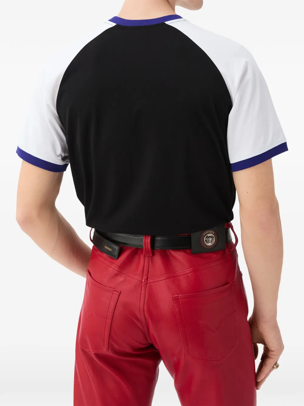 Versace Regular katoenen jersey T-shirt met print Zwart