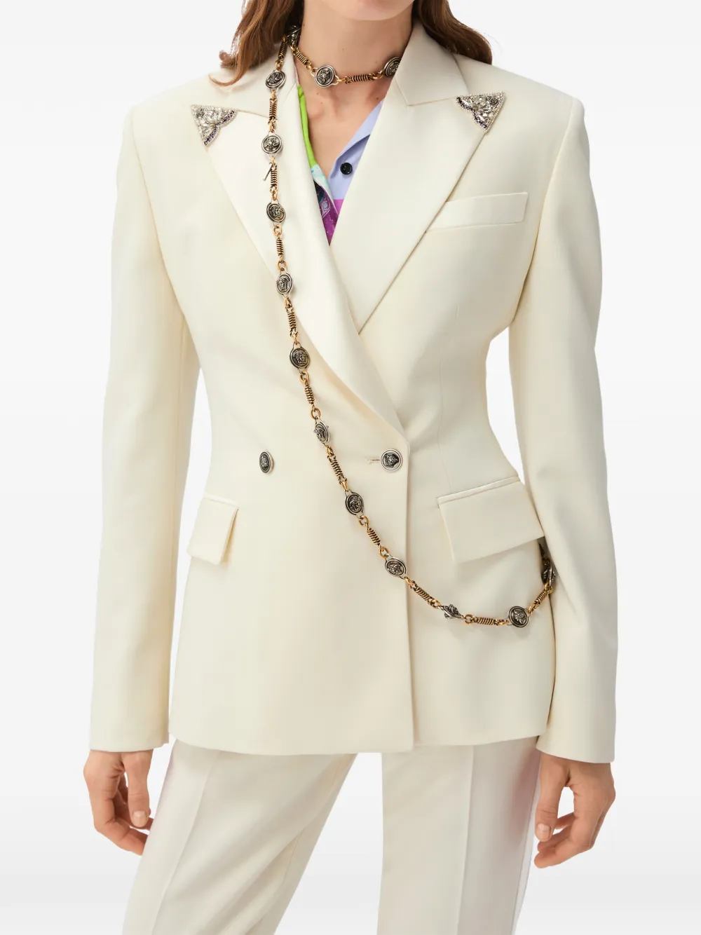 Versace Jack verfraaid met kristallen Beige
