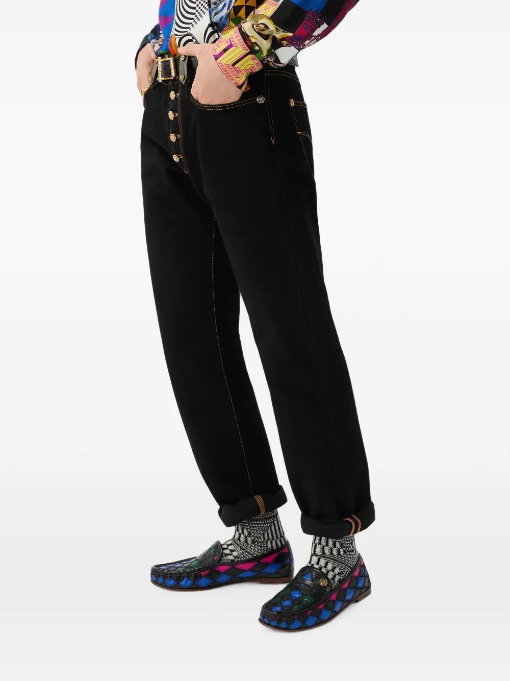 Versace Straight jeans Zwart