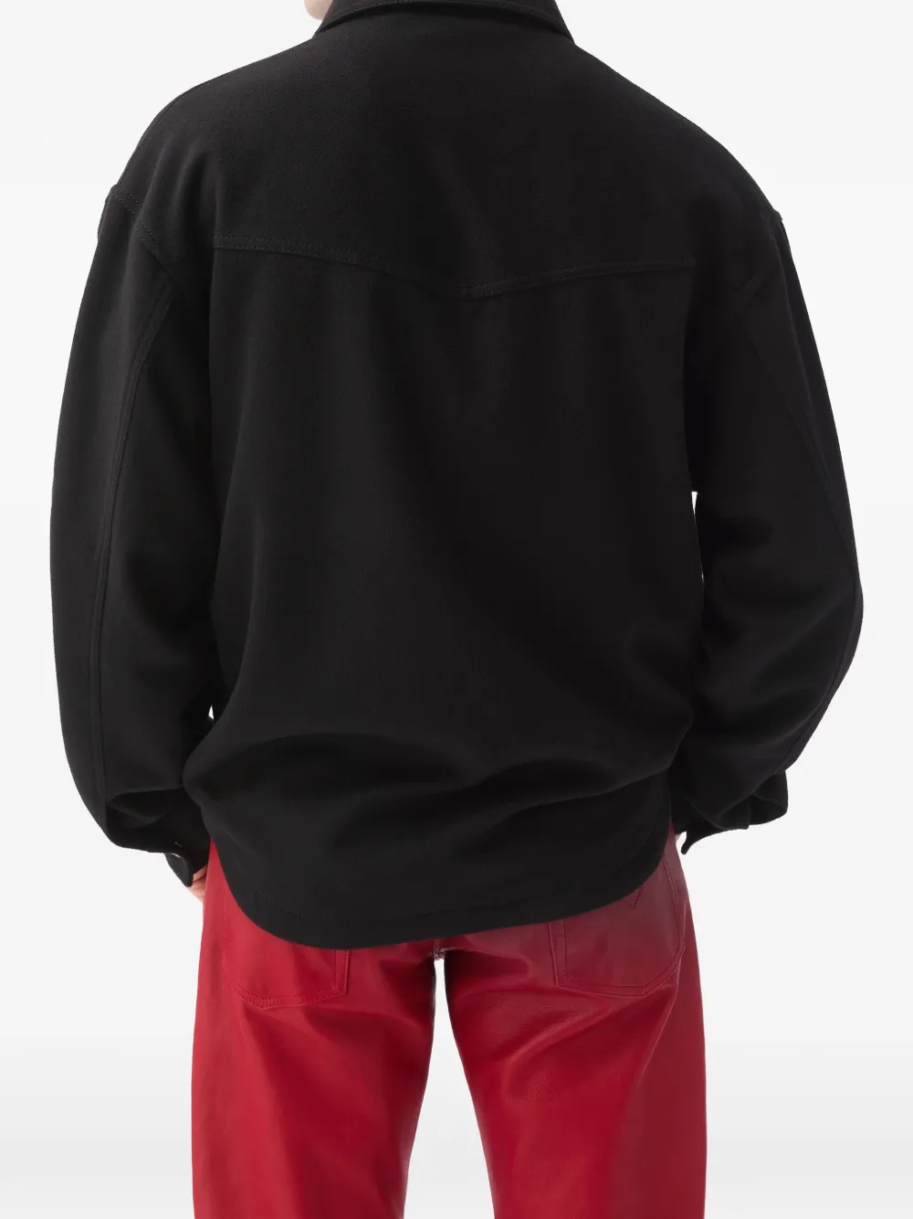 Versace Shirtjack met zak en logoknoop Zwart