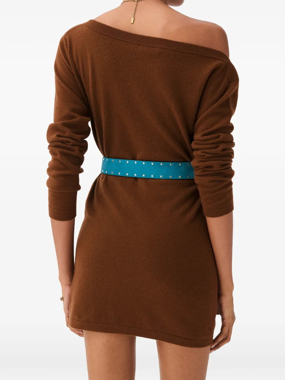 Versace Kasjmier gebreide mini-jurk Bruin
