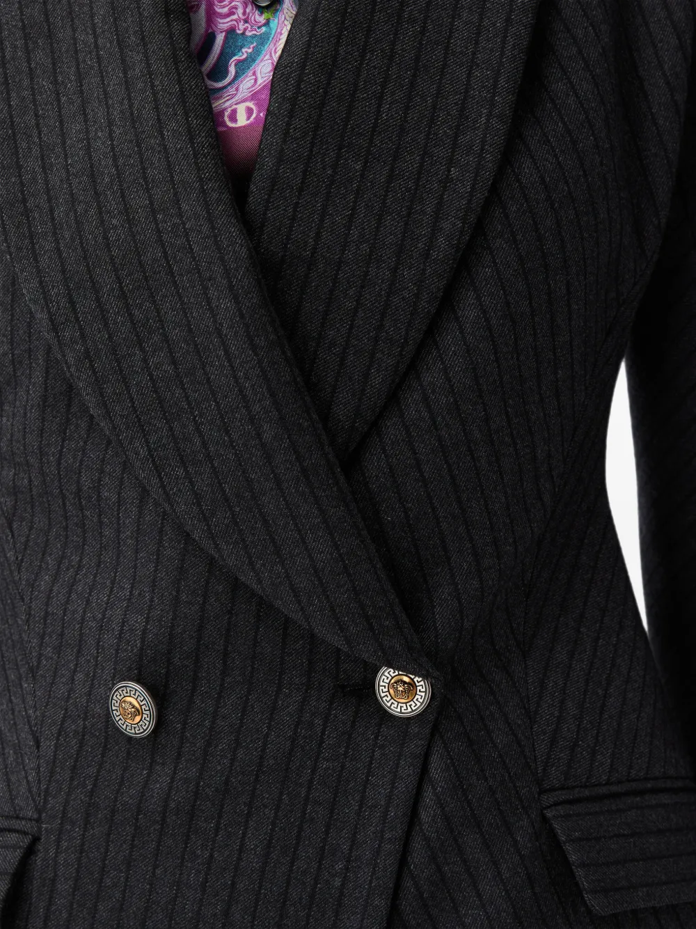 Versace Wollen twill colbert met krijtstreep Grijs