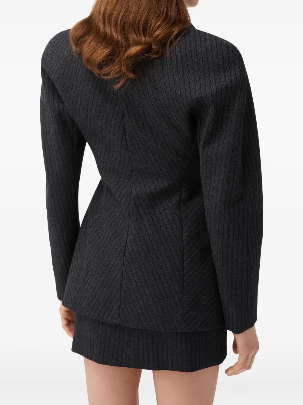 Versace Wollen twill colbert met krijtstreep Grijs