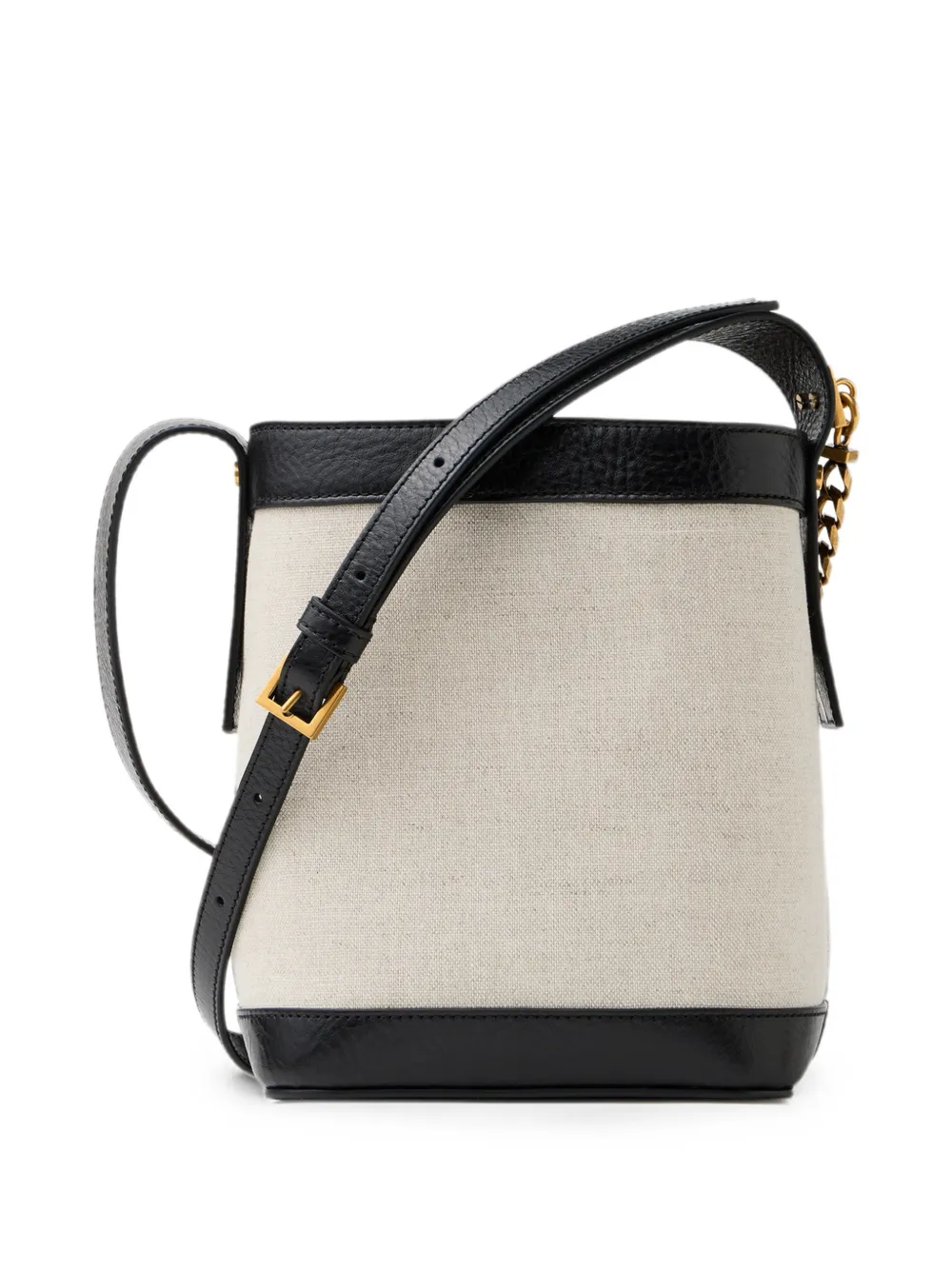 Versace Pivot canvas mini bucket-tas Beige