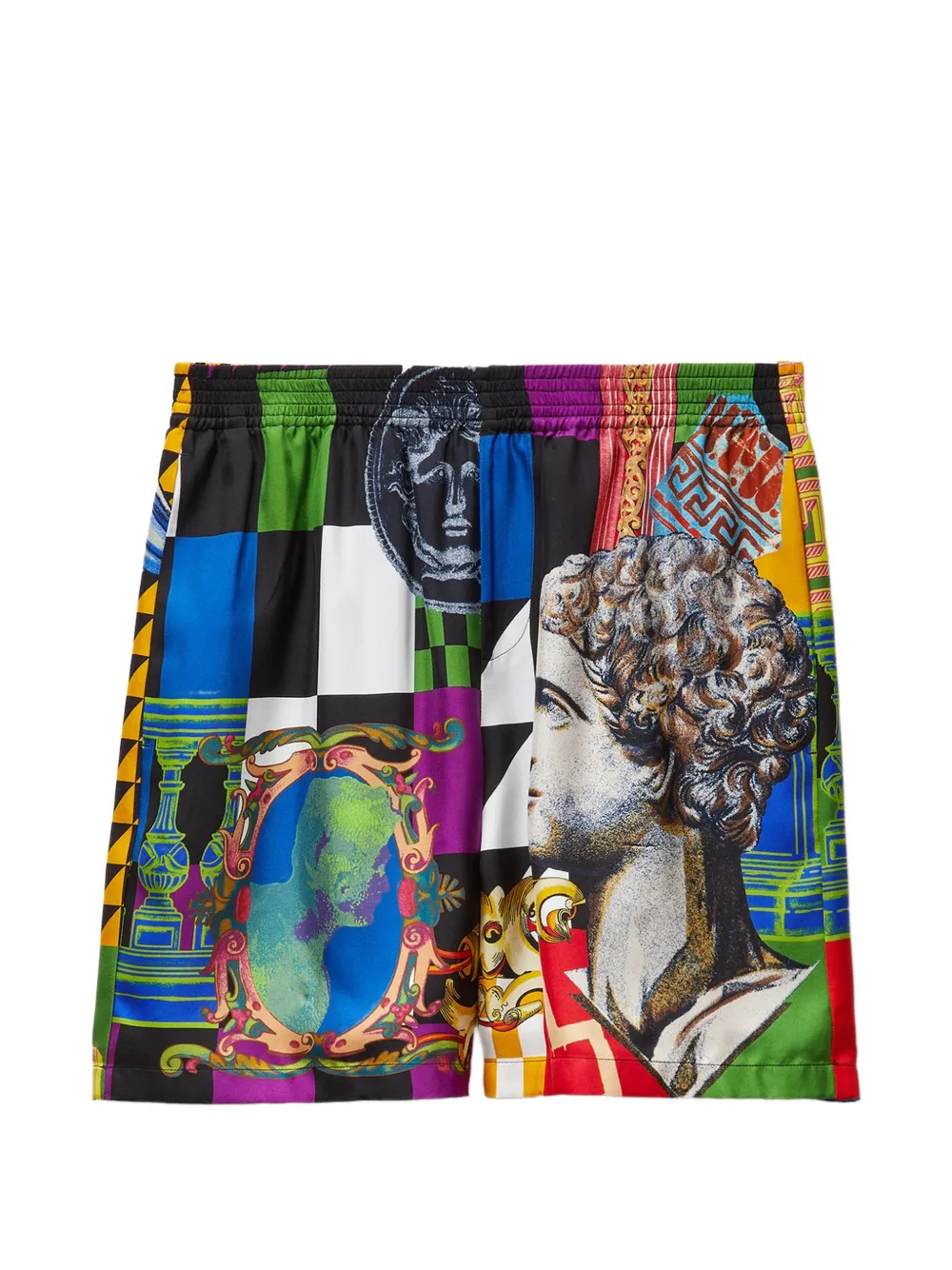 Versace printed silk twill shorts - Nero