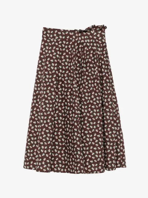 MSGM floral-print pleated midi skirt