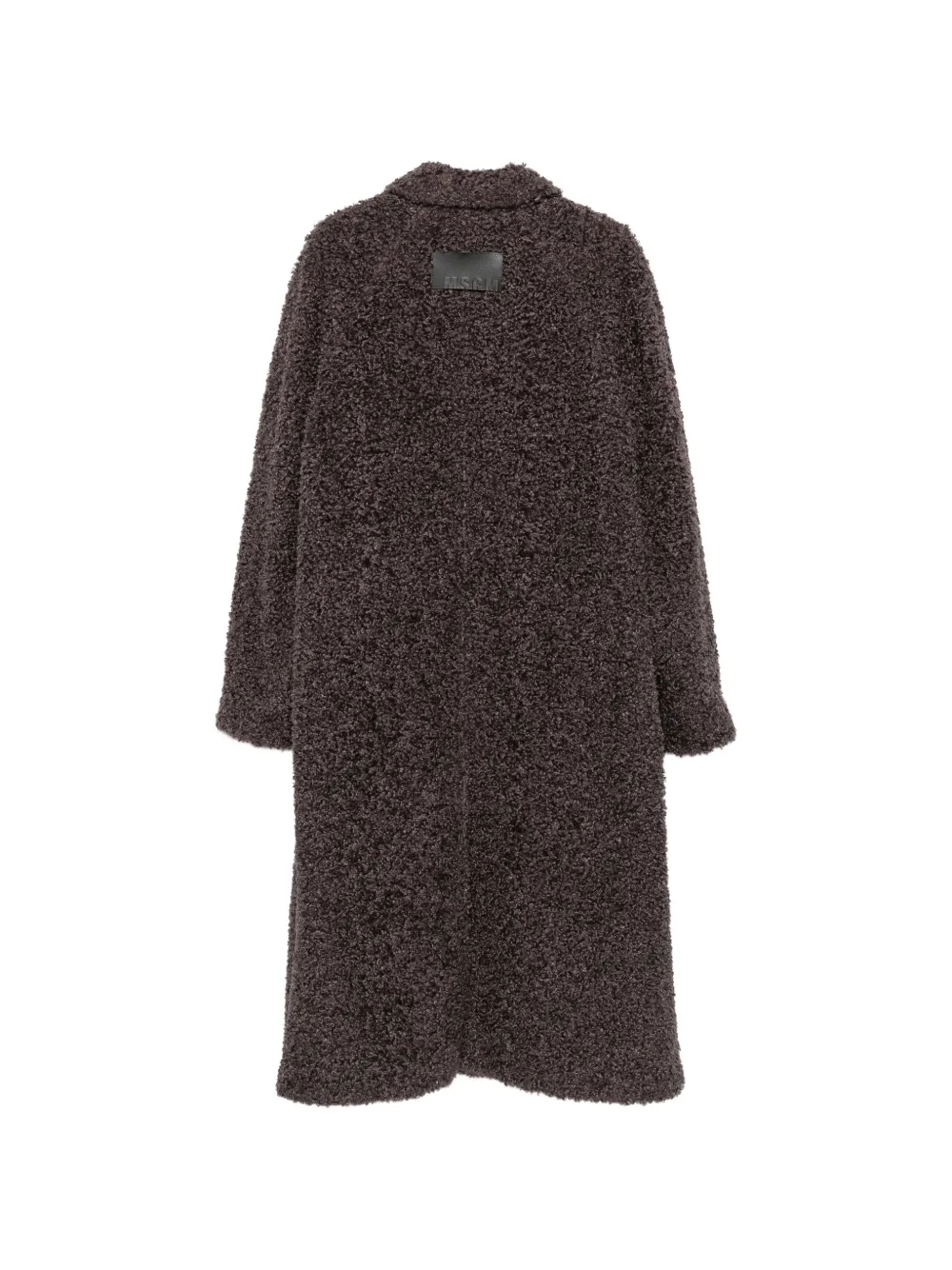 MSGM Bouclé jas met enkele rij knopen Bruin