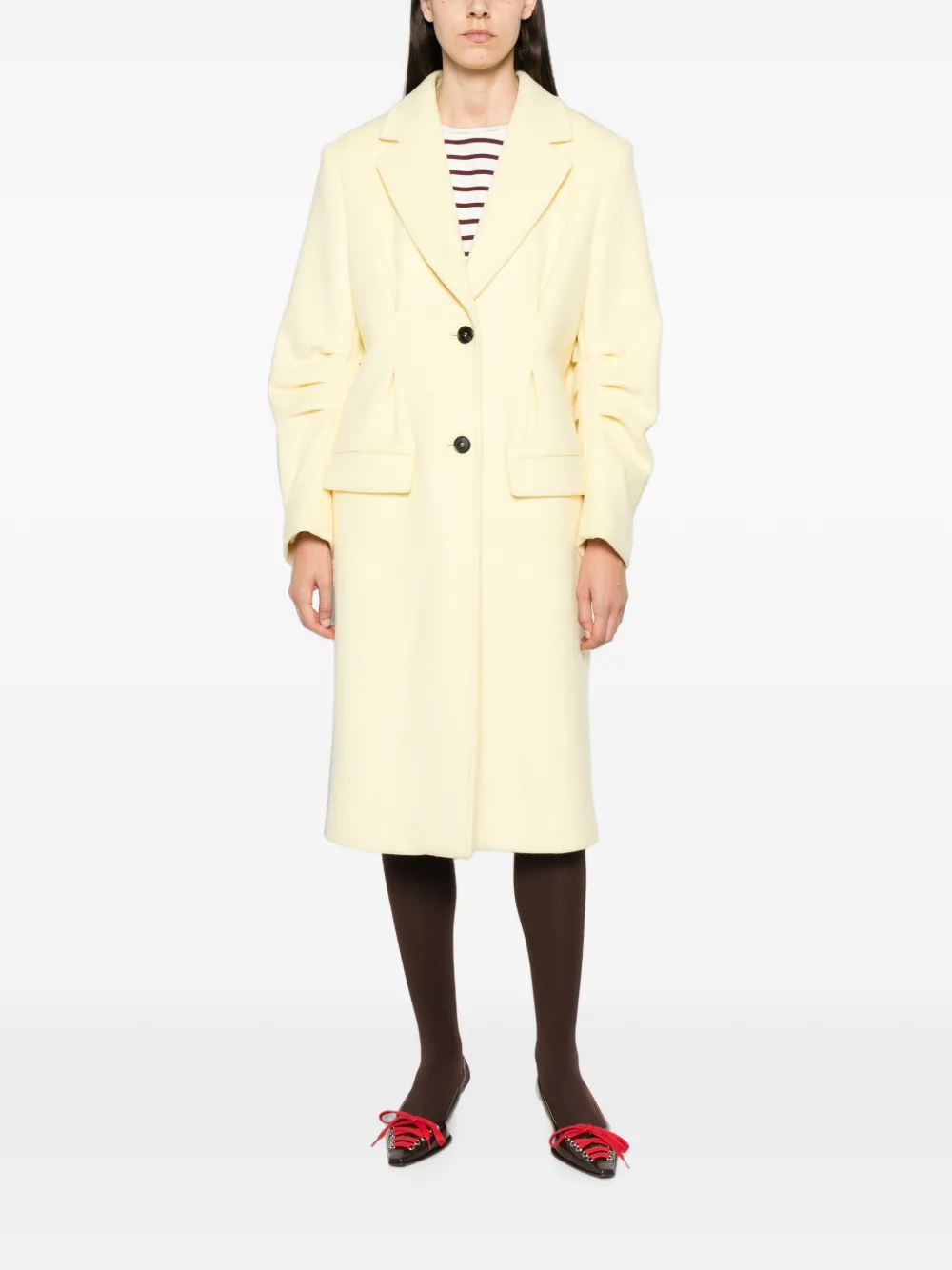 MSGM Jas met enkele rij knopen Geel