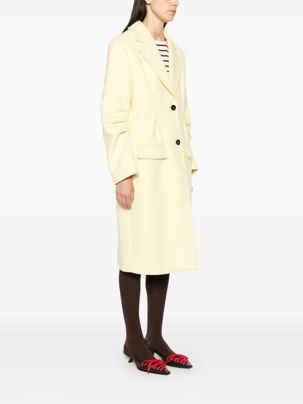 MSGM Jas met enkele rij knopen Geel