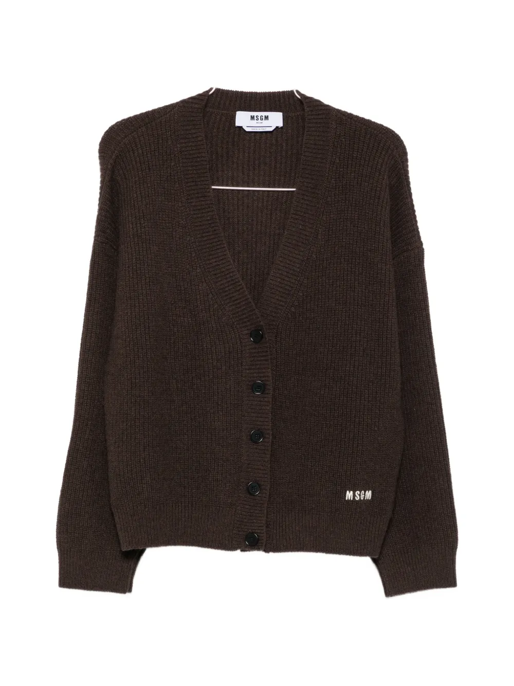 MSGM long sleeve V-neck cardigan - Marrone
