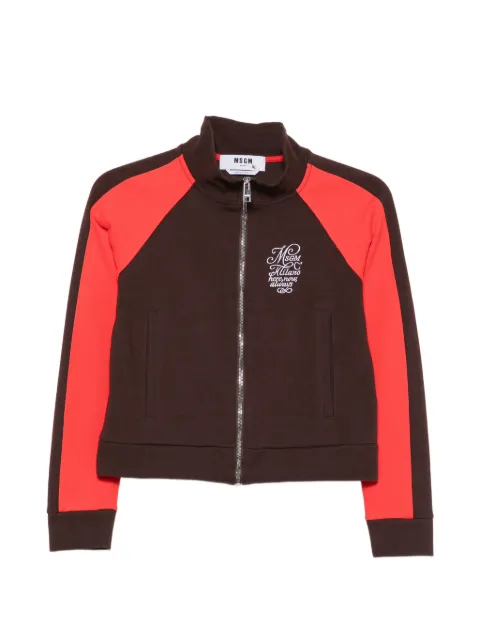 MSGM logo-embroidered colour-block sweatshirts