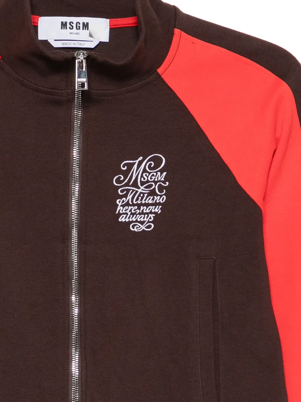 MSGM Sweaters met geborduurd logo en colourblocking Bruin