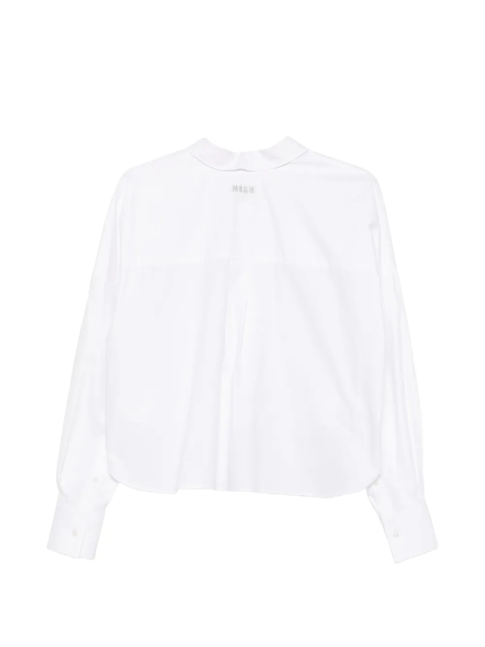 MSGM Cropped blouse met straslogo Wit