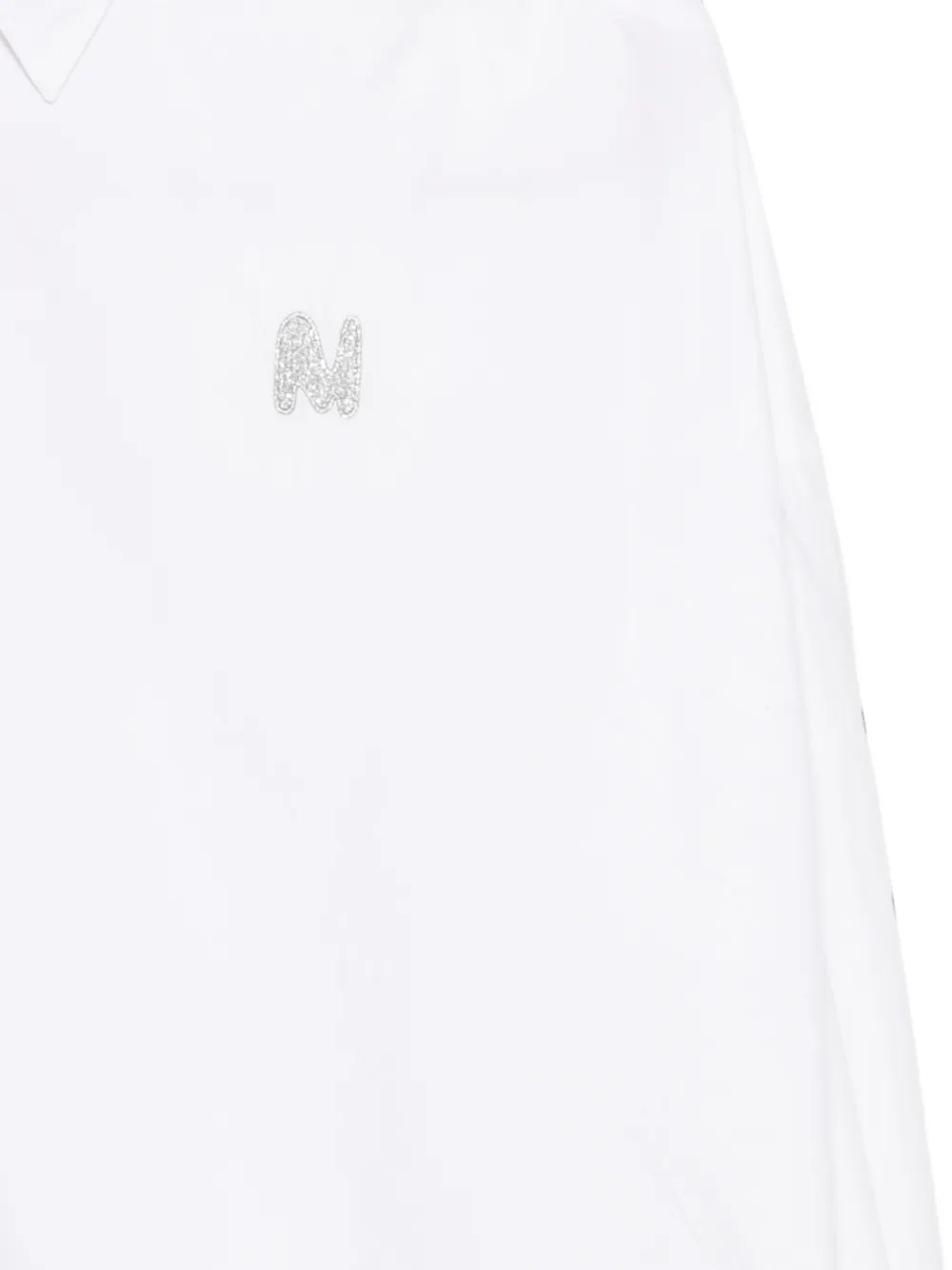 MSGM Cropped blouse met straslogo Wit