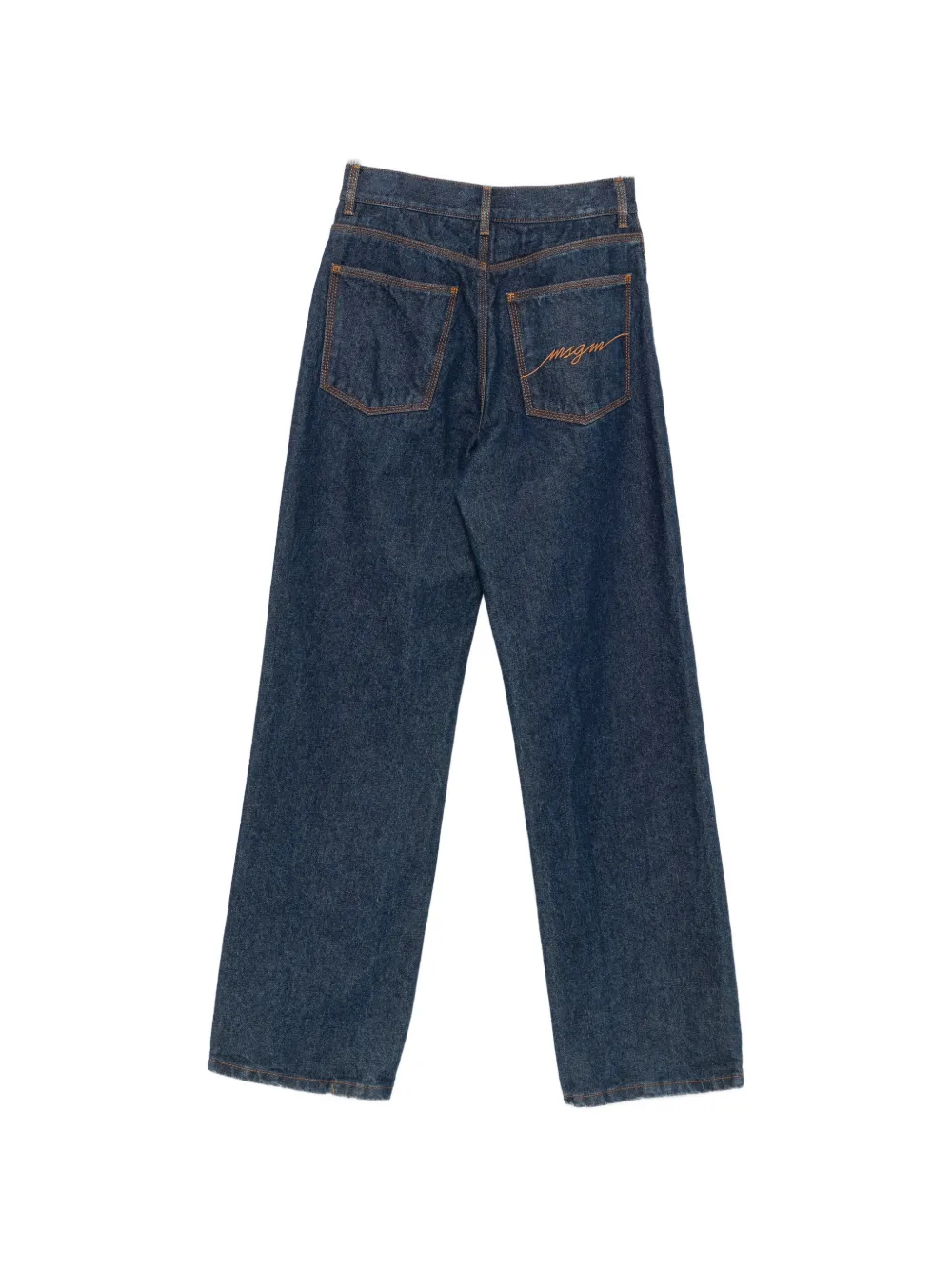 MSGM Jeans met geborduurd logo en contrasterende stiksels Blauw