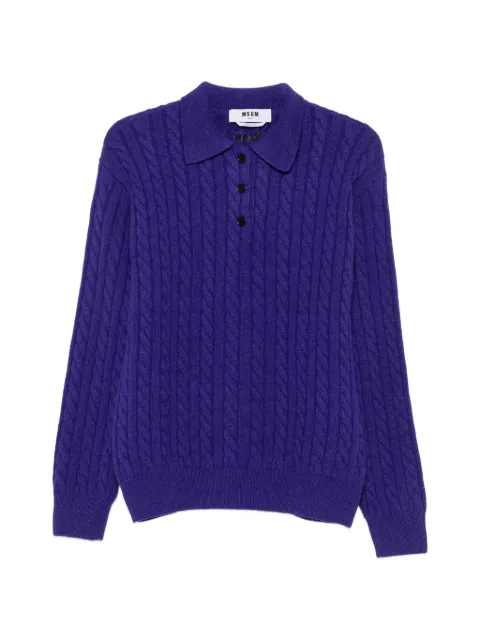 MSGM jersey de punto de ochos con cuello de polo
