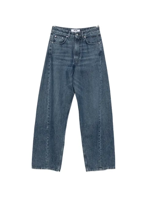 MSGM logo-patch wide-leg jeans