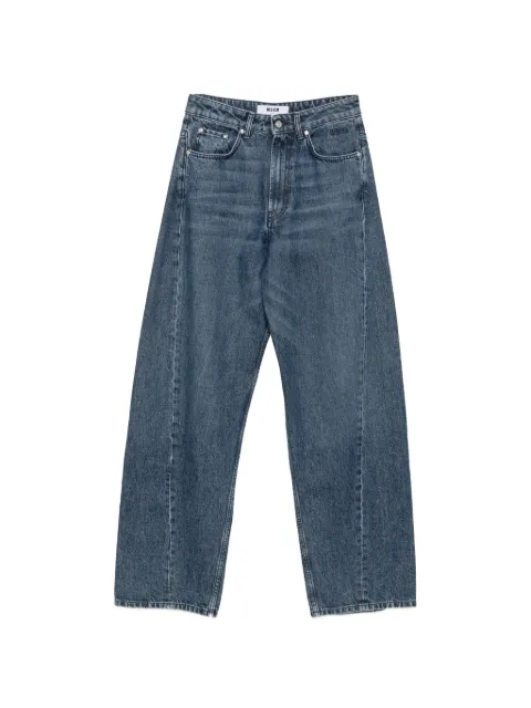 MSGM logo-patch wide-leg jeans