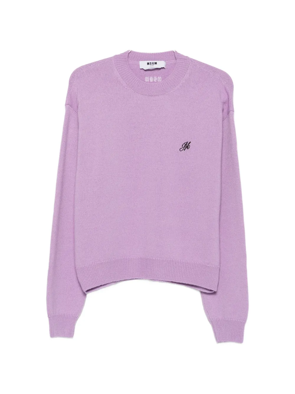MSGM logo-embroidered crew-neck sweater - Viola
