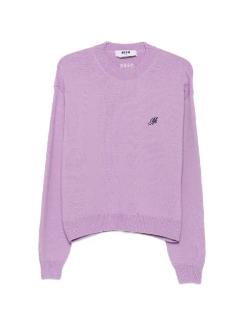 MSGM logo-embroidered crew-neck sweater