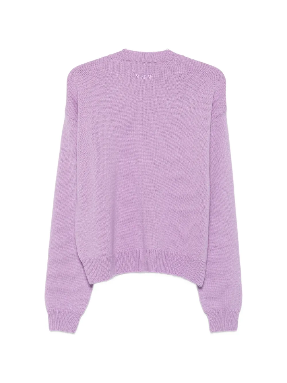 MSGM Trui met geborduurd logo en ronde hals Paars