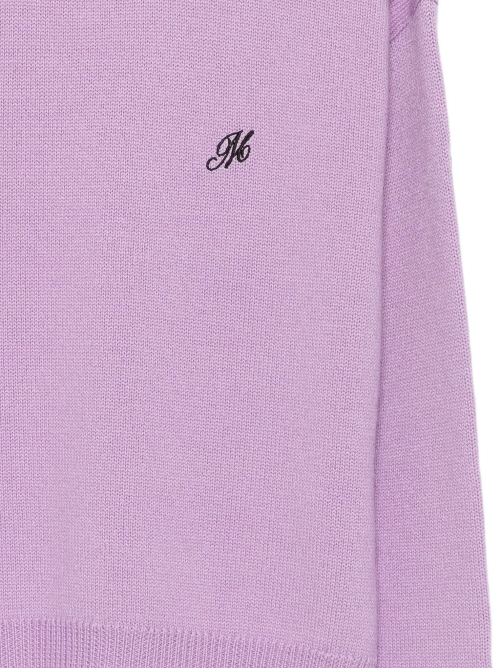 MSGM Trui met geborduurd logo en ronde hals Paars