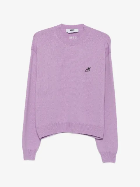 MSGM logo-embroidered crew-neck sweater