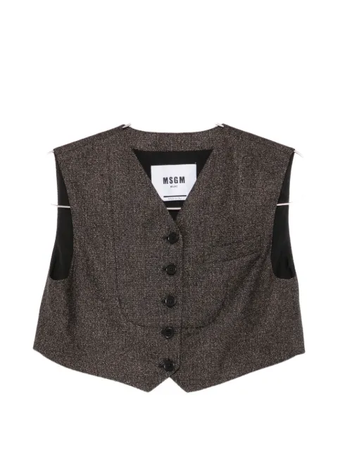 MSGM cropped button-up waistcoat