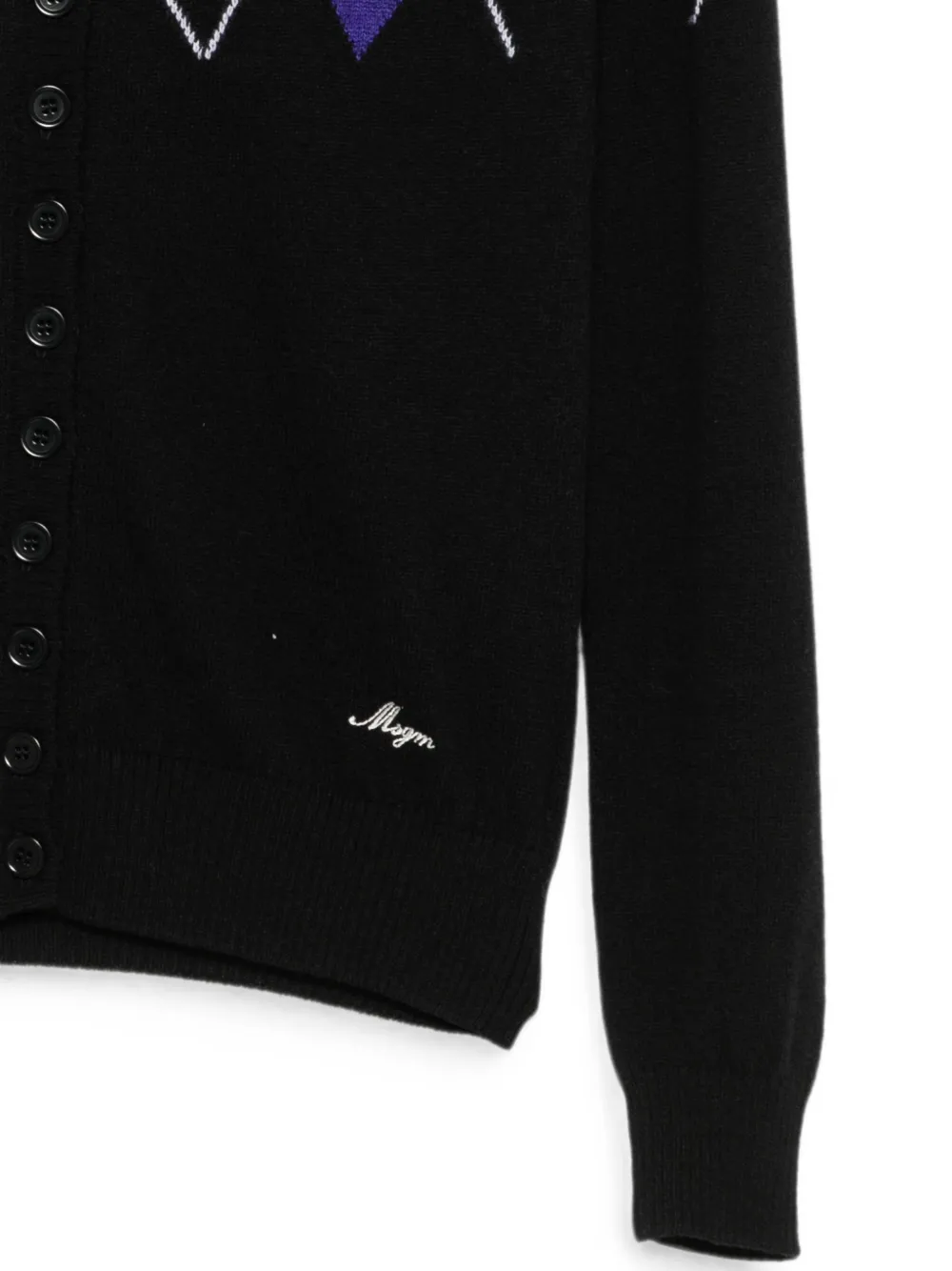MSGM Vest met argyle-intarsia en knopen Zwart