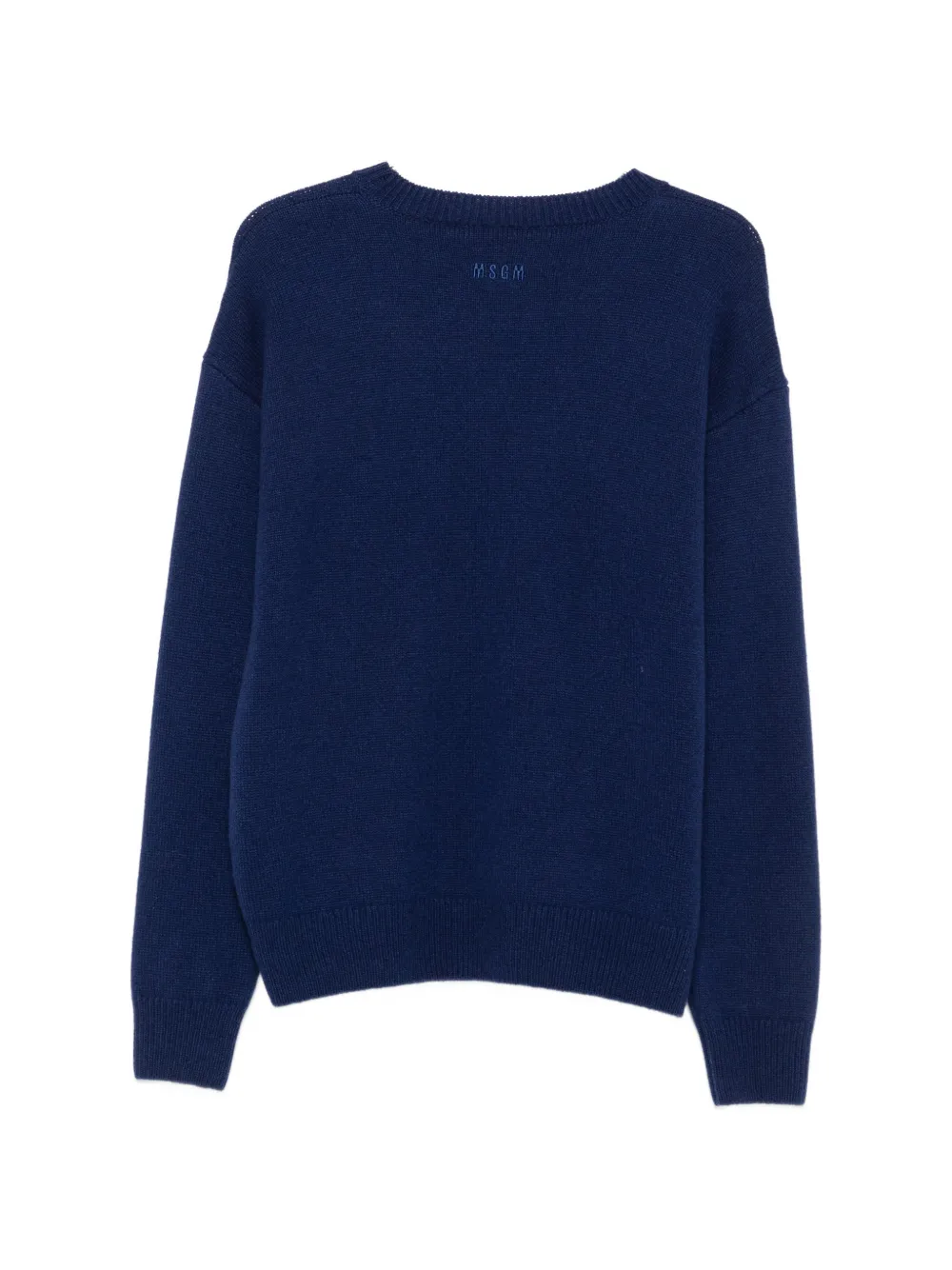 MSGM Intarsia trui met geborduurd logo Blauw