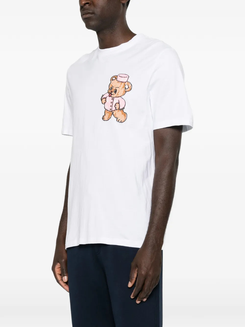 MSGM Teddy Bear T-shirt met borduurwerk Wit