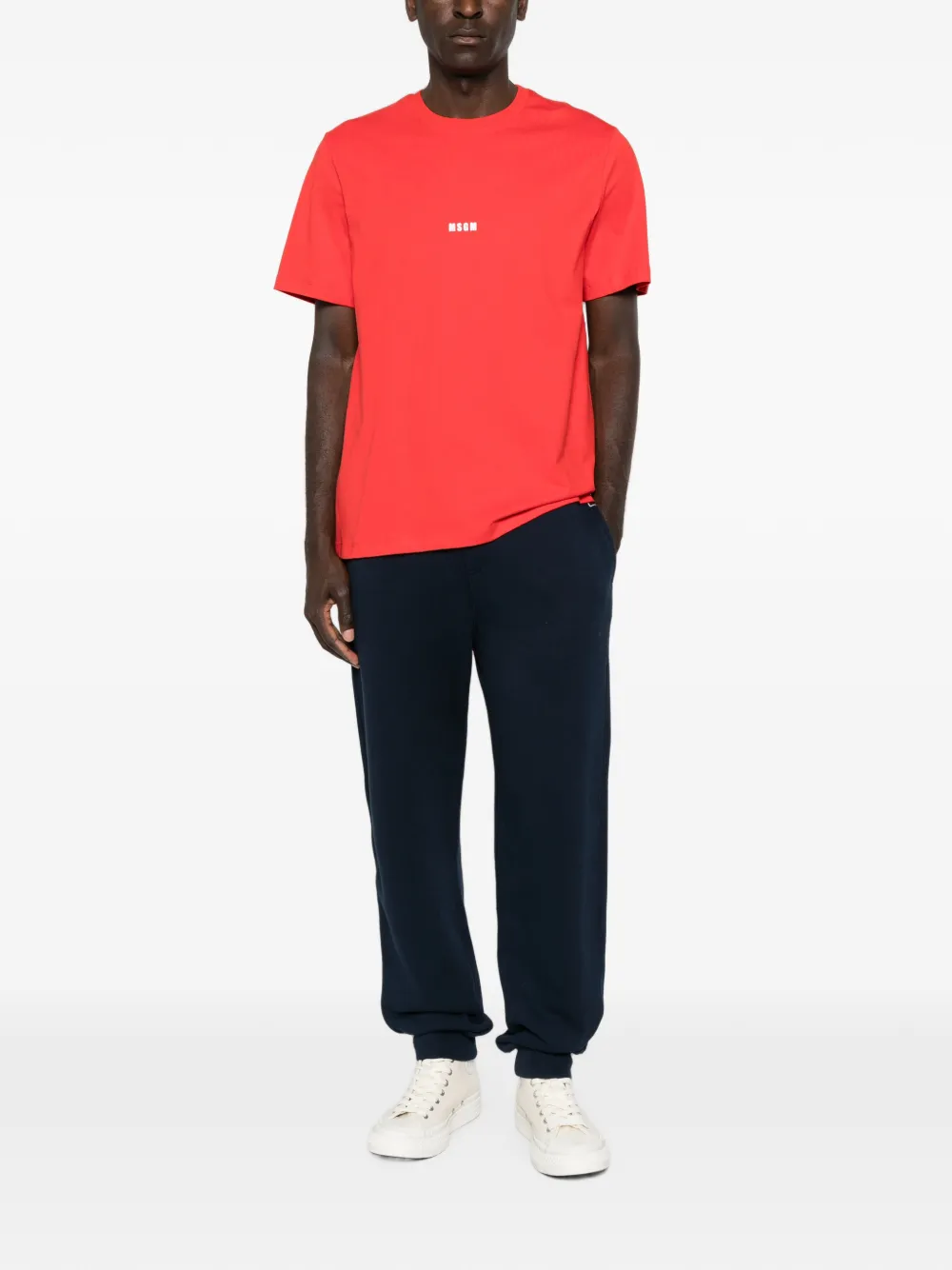MSGM logo-print T-shirt Rood
