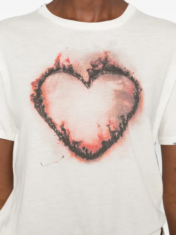 R13 heart-print T-shirt | White | FARFETCH