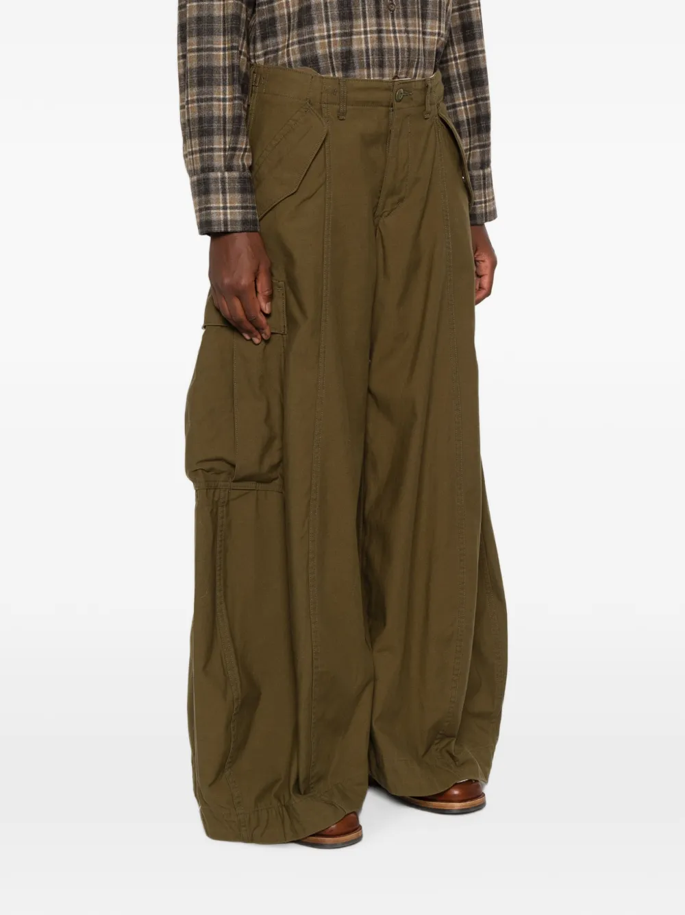 R13 Jeans Wide-leg Cargo Pants in Green, view 3