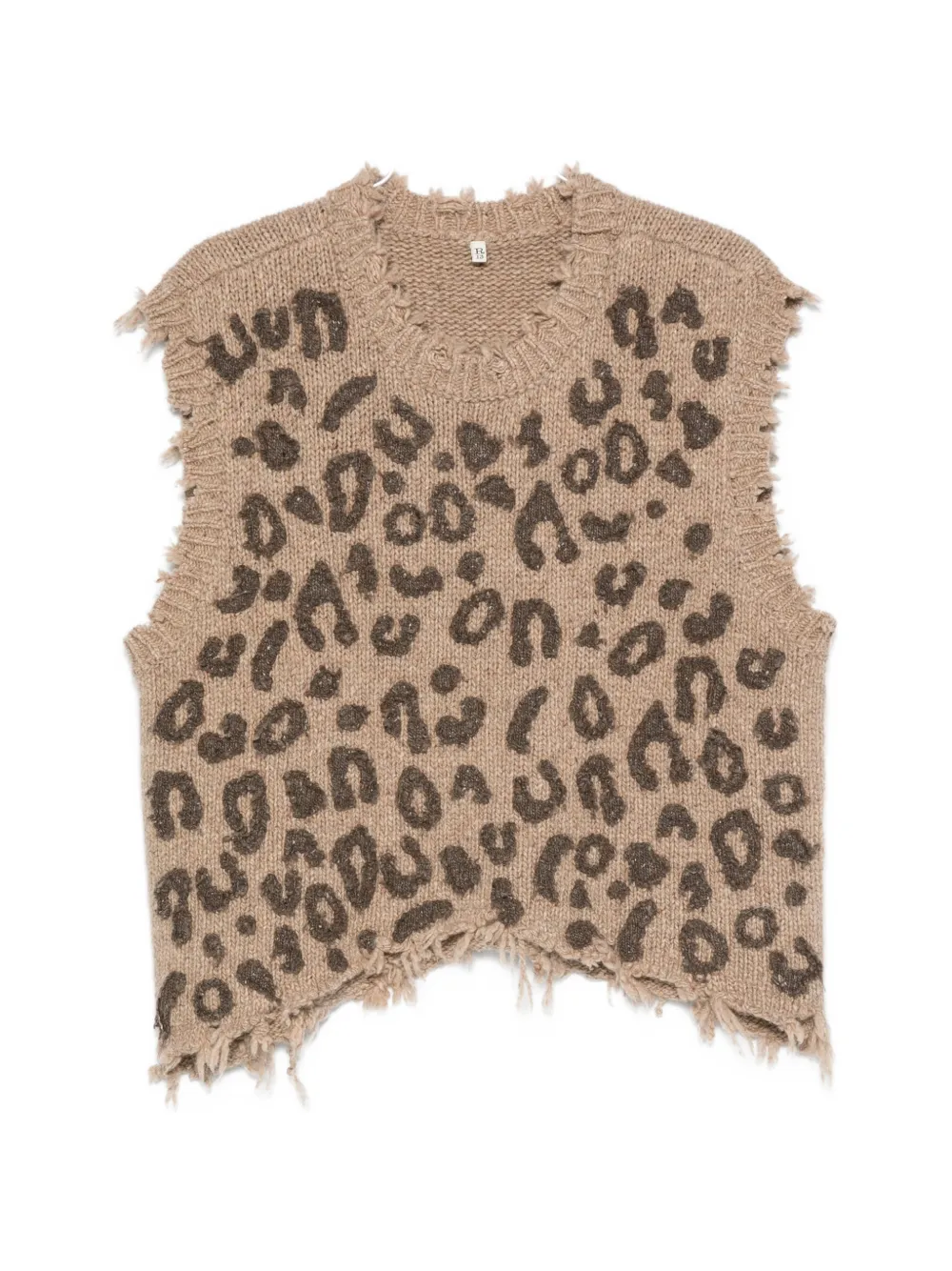 R13 leopard-pattern top - Marrone