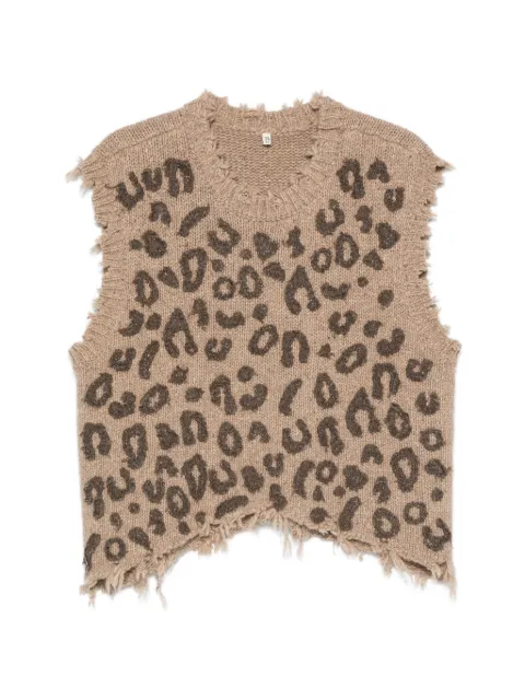 R13 top con motivo de leopardo