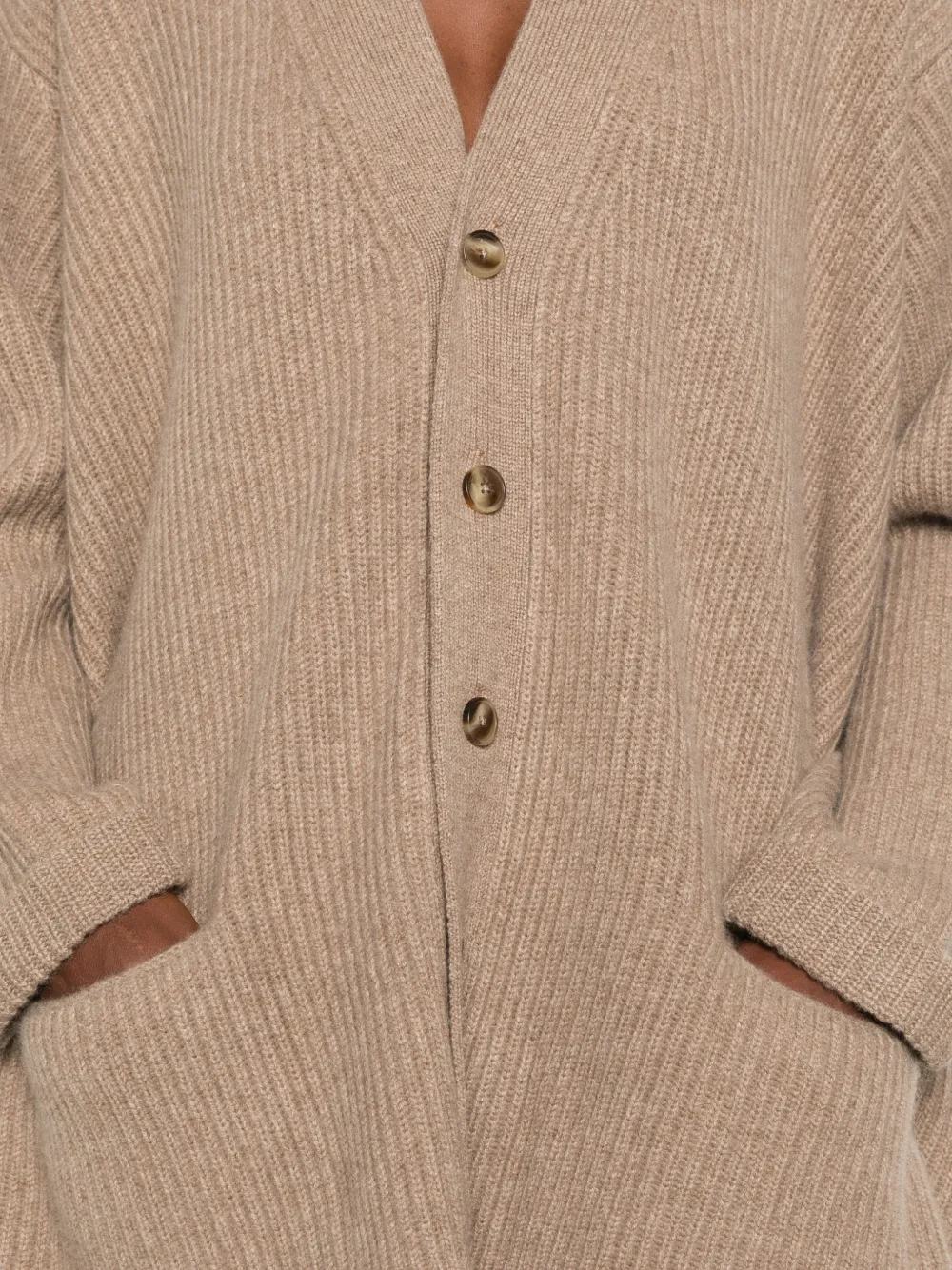 R13 Ribgebreid vest Bruin