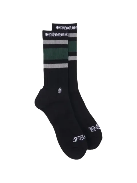 Chrome Hearts striped logo-print socks