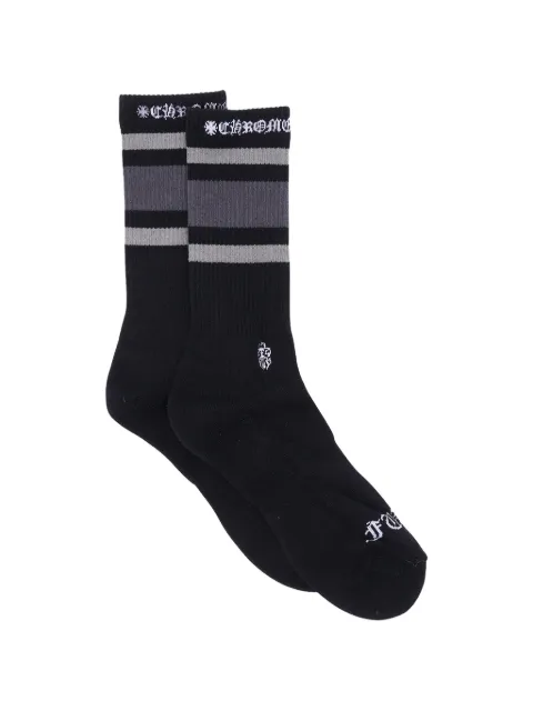 Chrome Hearts striped logo-embroidered socks