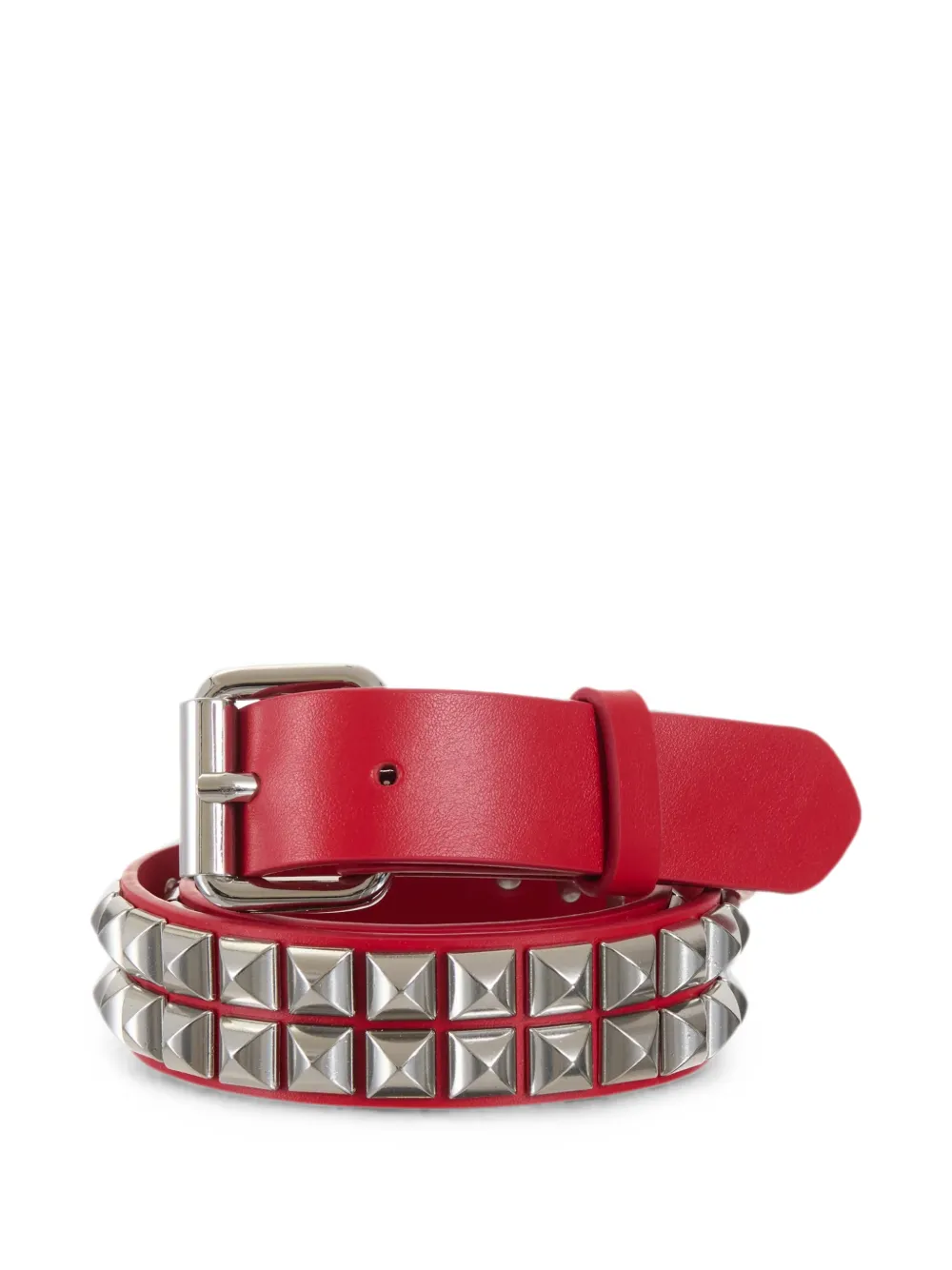 Supreme Leren riem met studs Rood