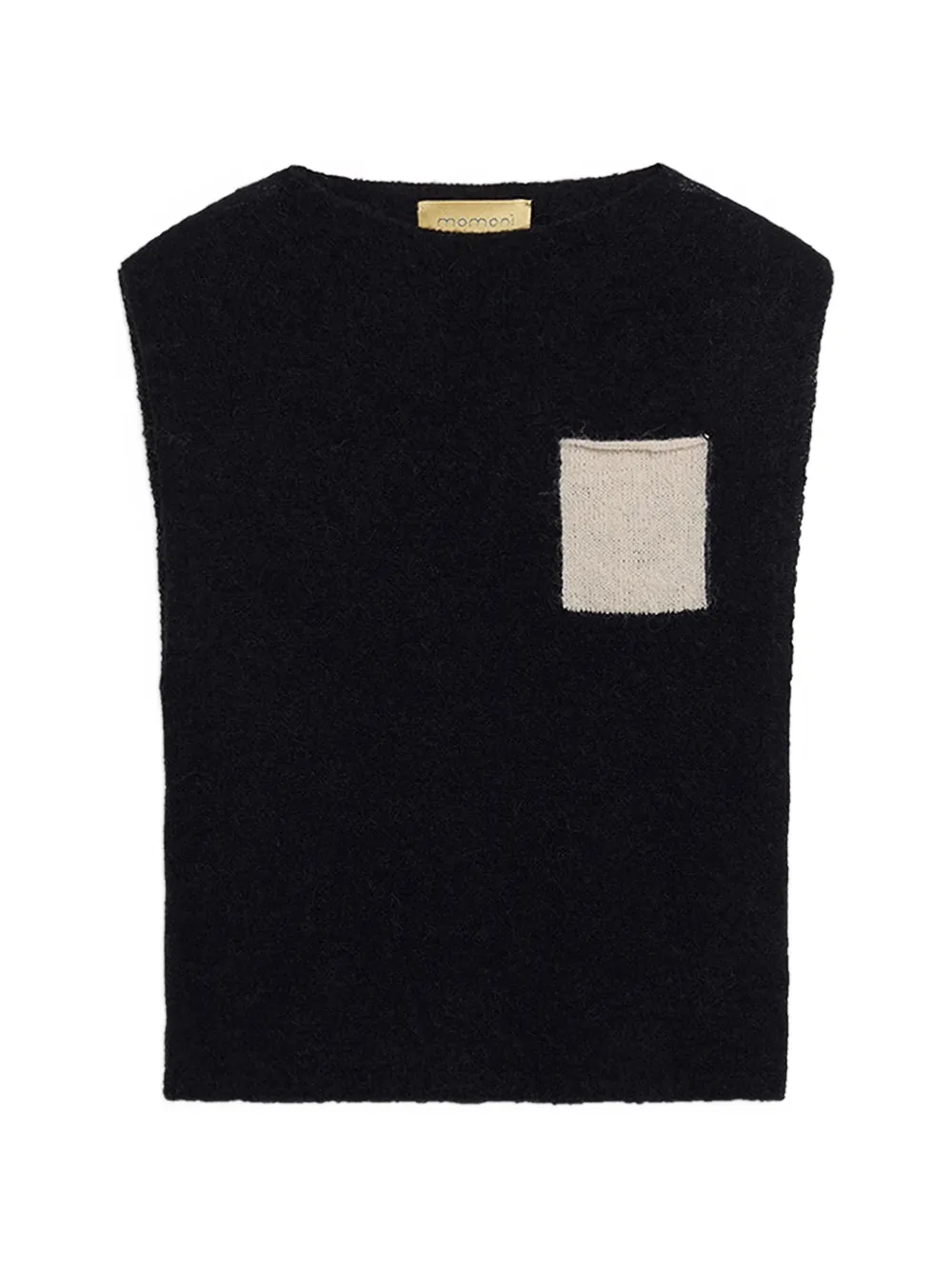 MOMONÌ Ansa chest-pocket knitted vest - Nero