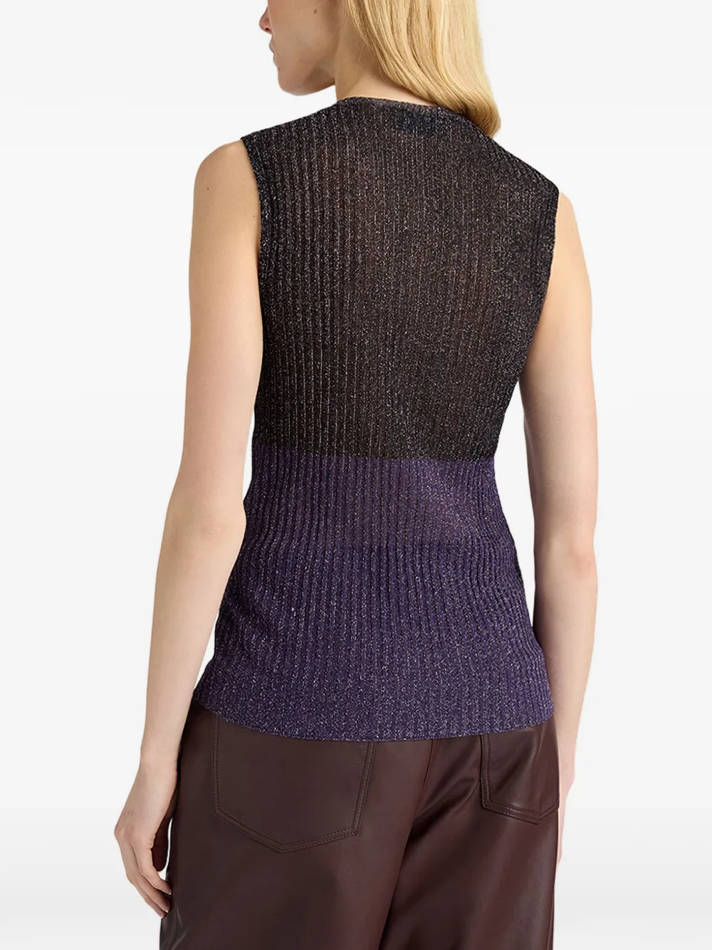 MOMONÌ Blioa lurex gebreide tanktop Paars