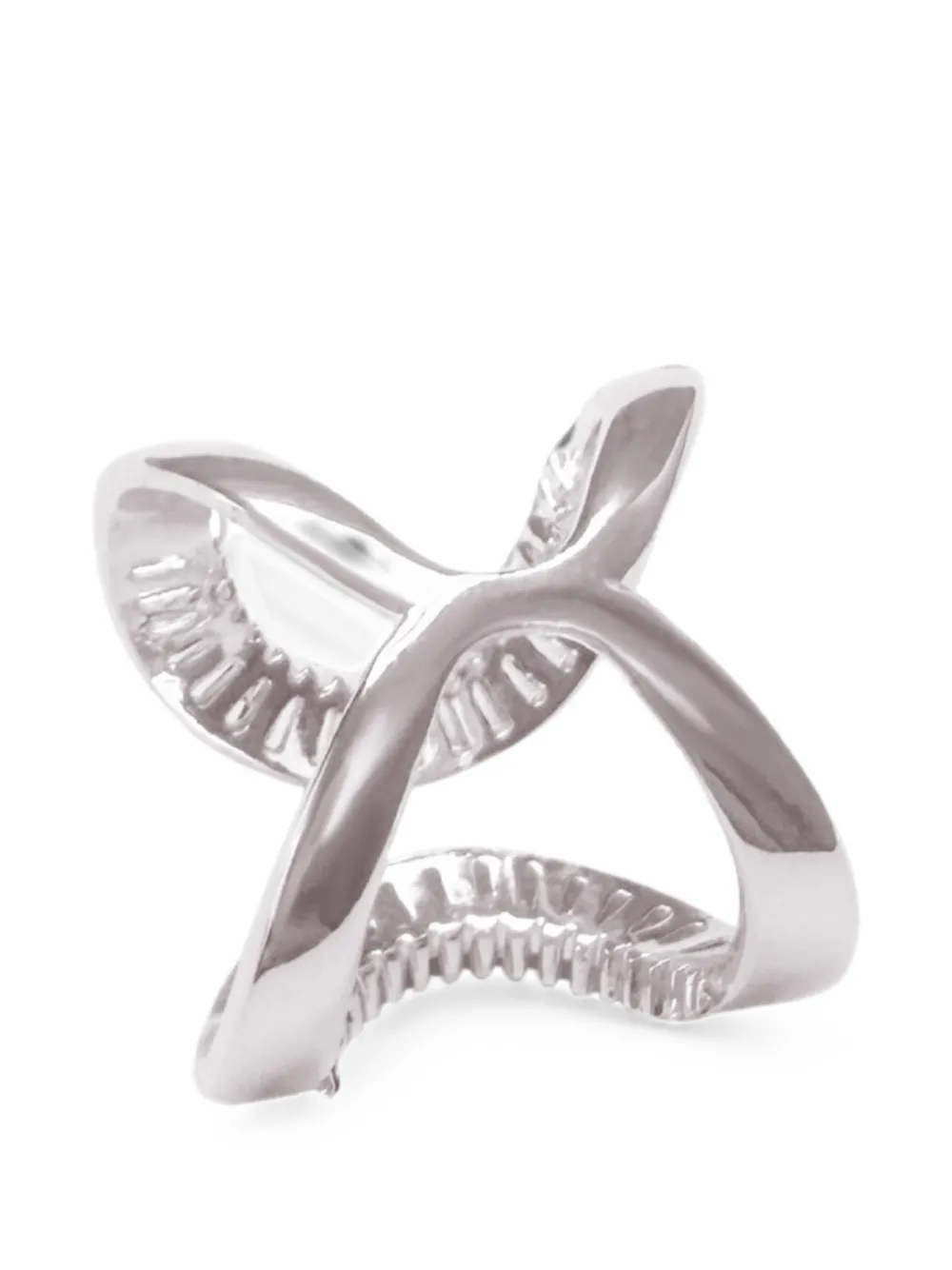 HZMER JEWELLERY Sitara baguette crystal ring - Argento
