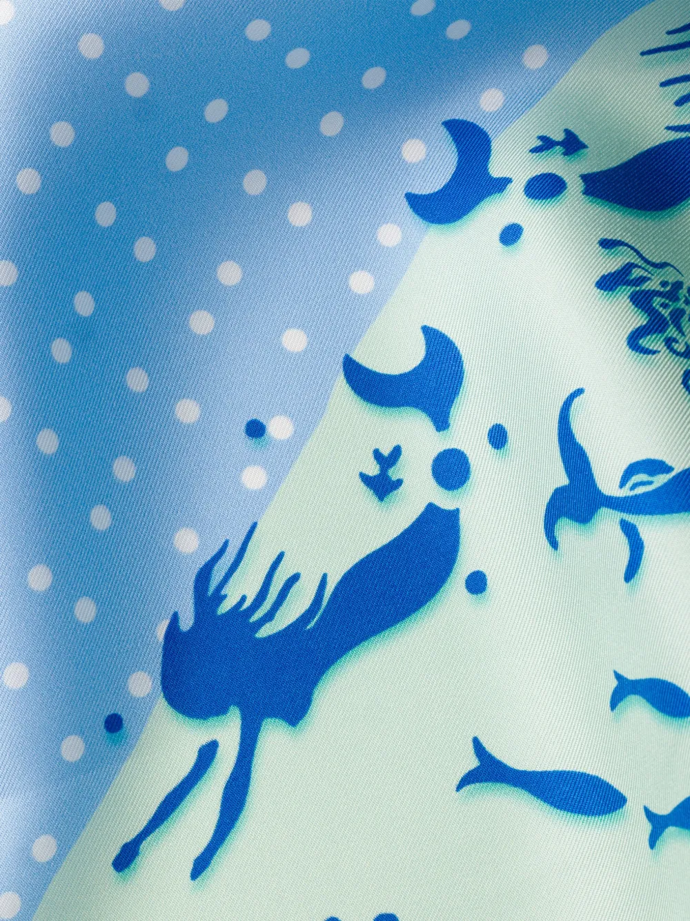 Prada Zijden twill sjaal met print Blauw
