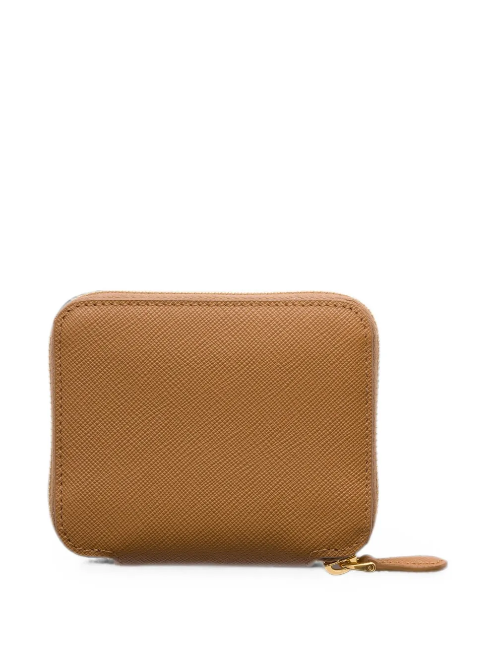 Prada Kleine saffiano leren portemonnee Beige