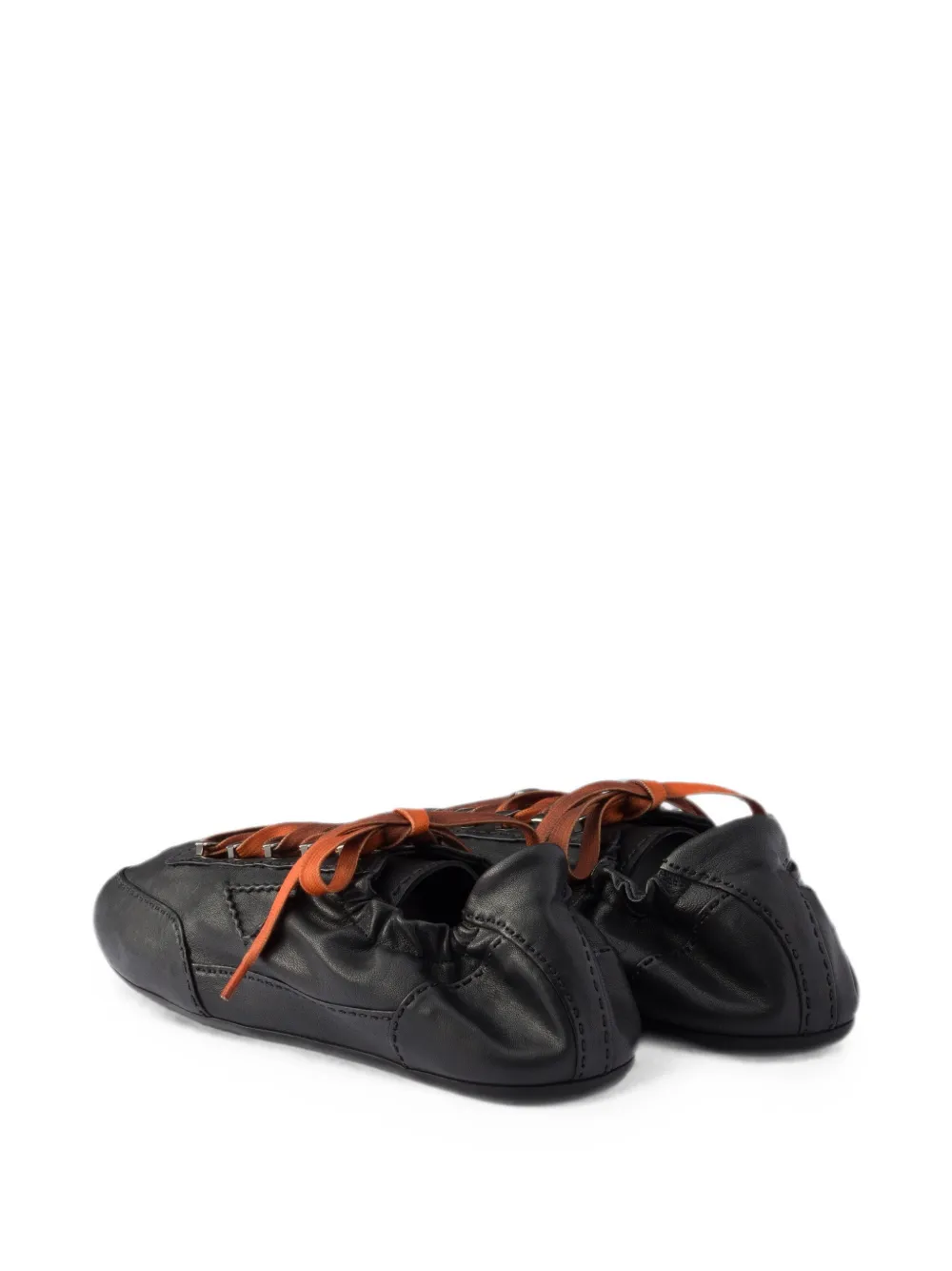 Prada Collapse Antieke nappa leren sneakers met haken Zwart
